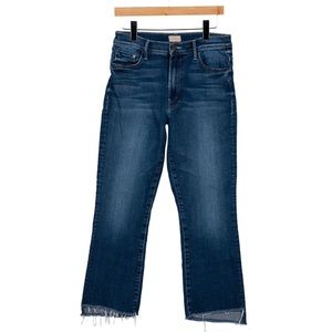 MOTHER Mid-Rise Straight Fray Jeans